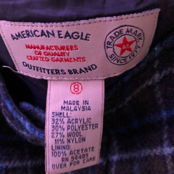 Vintage American Eagle Plaid Wool Skirt - Picture 3 of 3